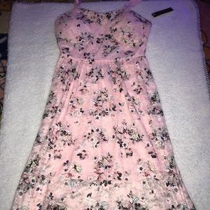 pink flowy dress